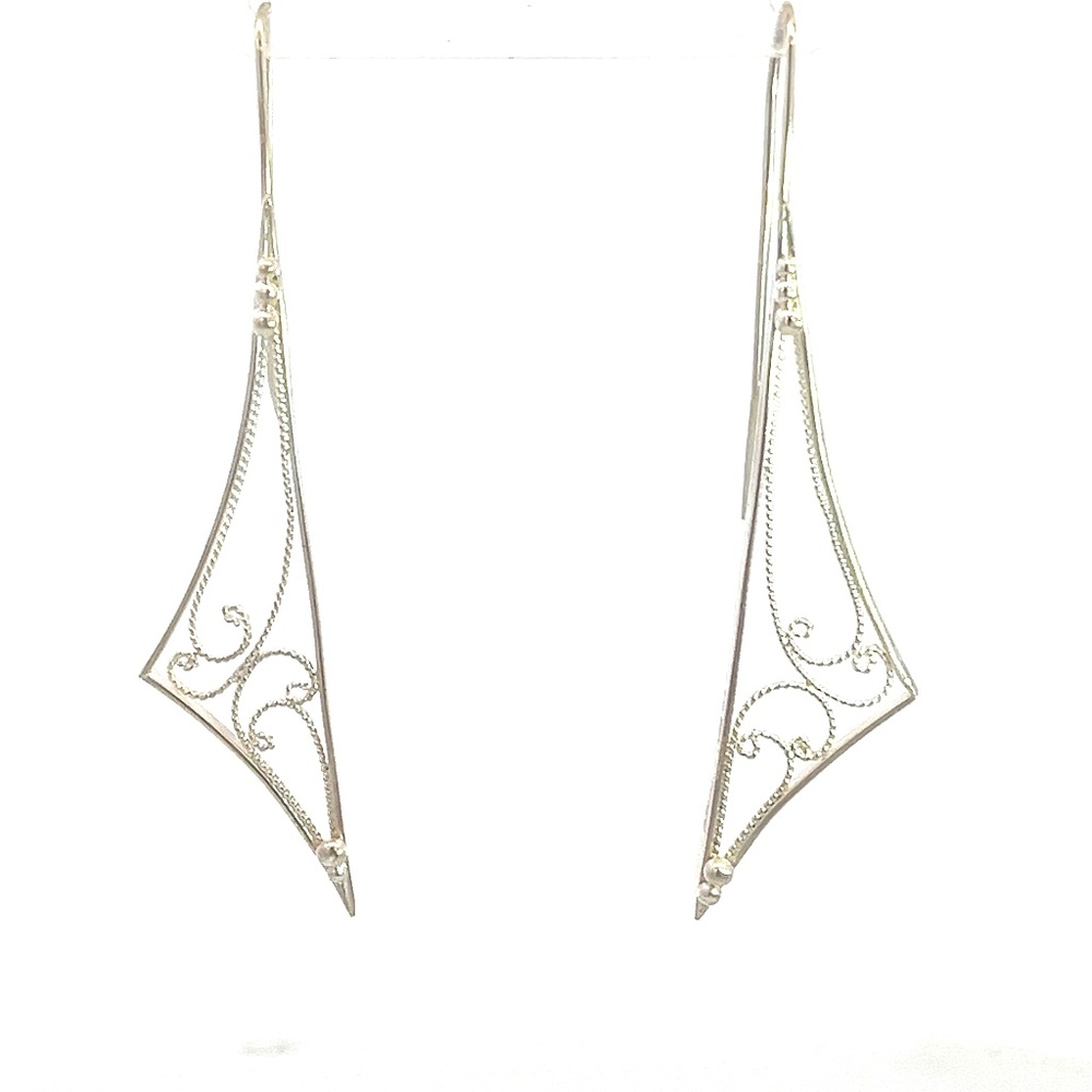 Filigree Drop Earrings Sterling Silver